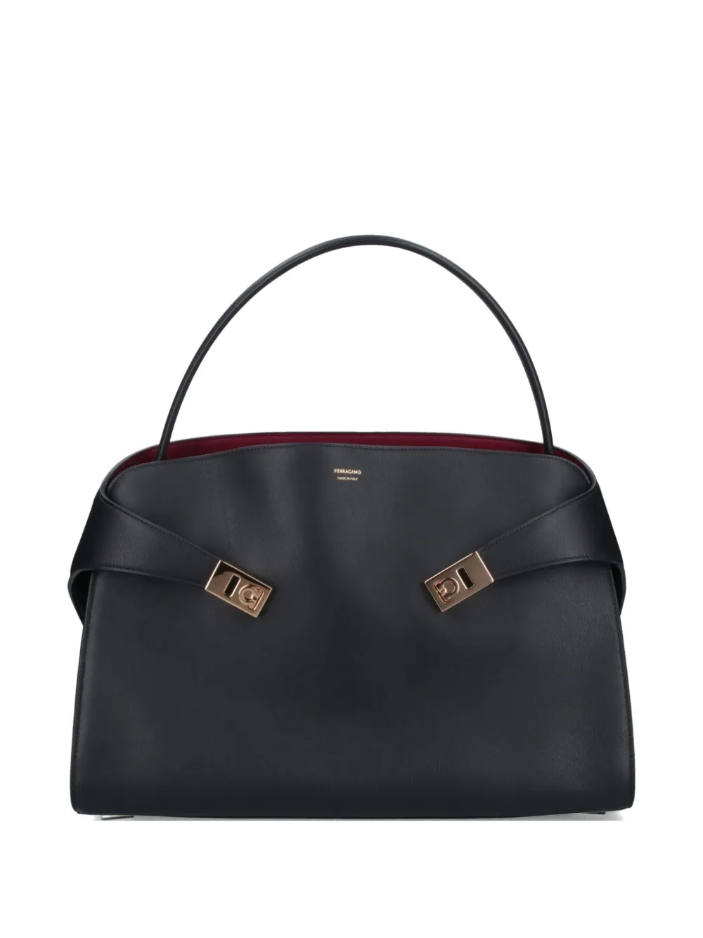 Ferragamo large Hug turn-lock soft shoulder bag - Nero
