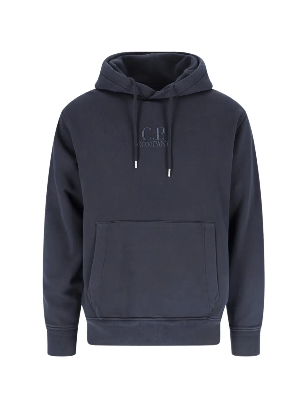 C.P. Company long-sleeve logo-detail hoodie - Blue