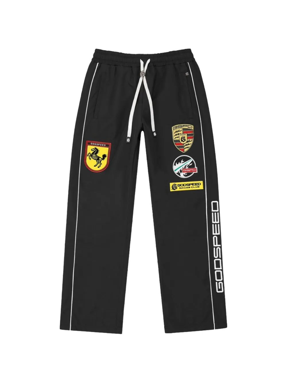 GODSPEED drawstring graphic track pants - Nero