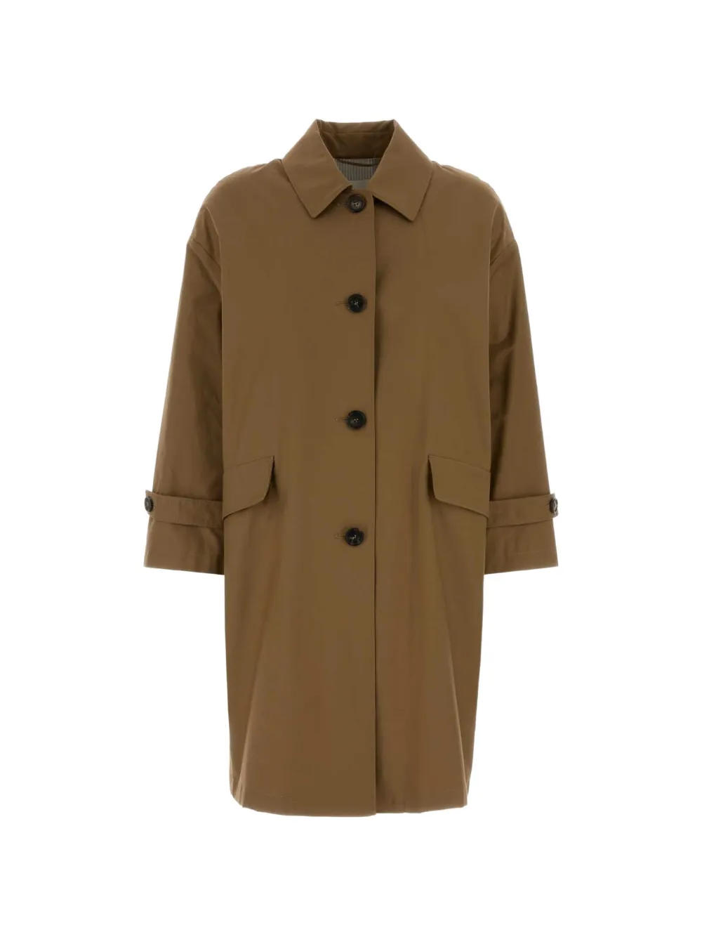 Max Mara Petali flap pocket overcoat - Marrone