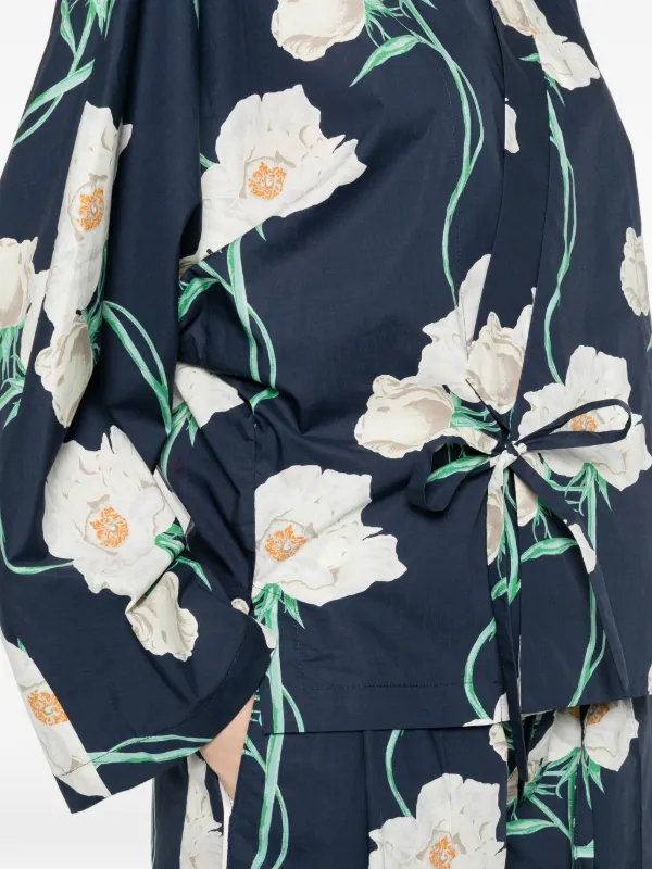 Kenzo フローラル Vネックシャツ | ブルー | FARFETCH JP