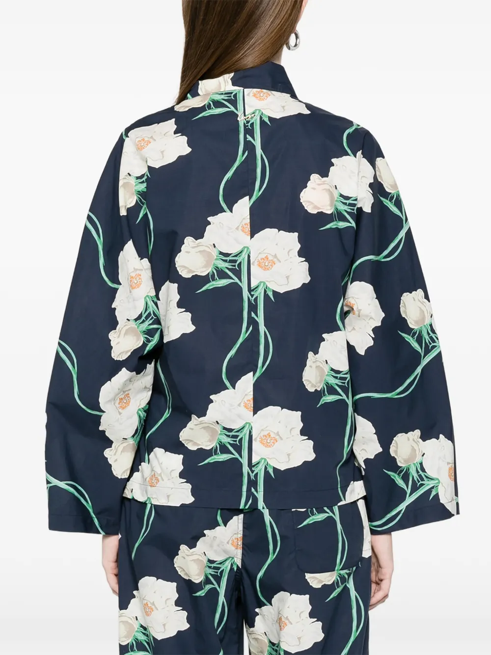 Kenzo Blouse met V-hals en bloemenprint Blauw