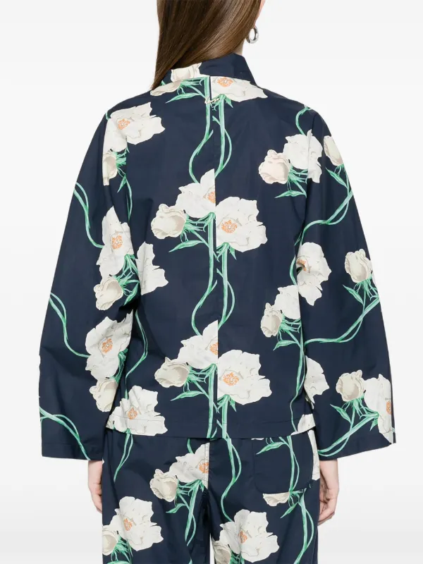 Kenzo フローラル Vネックシャツ | ブルー | FARFETCH JP