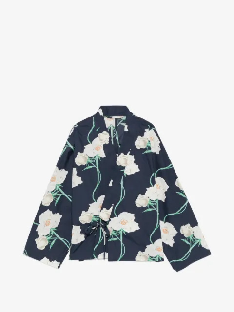 Kenzo camisa con estampado floral y cuello en V
