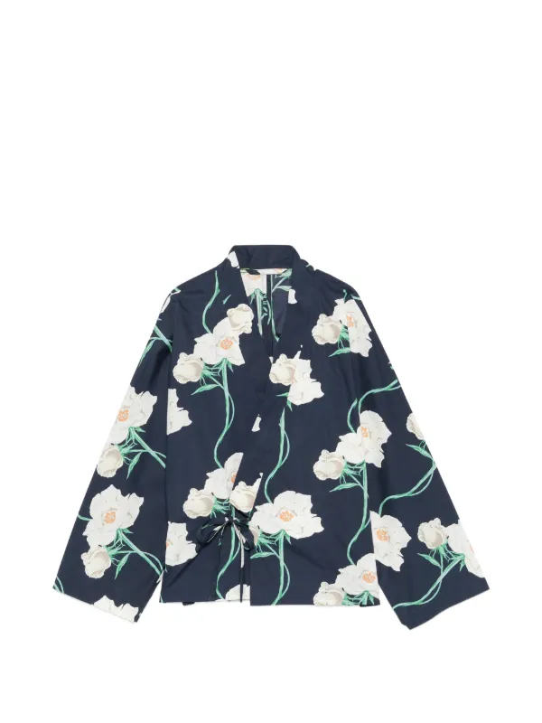 Kenzo フローラル Vネックシャツ | ブルー | FARFETCH JP