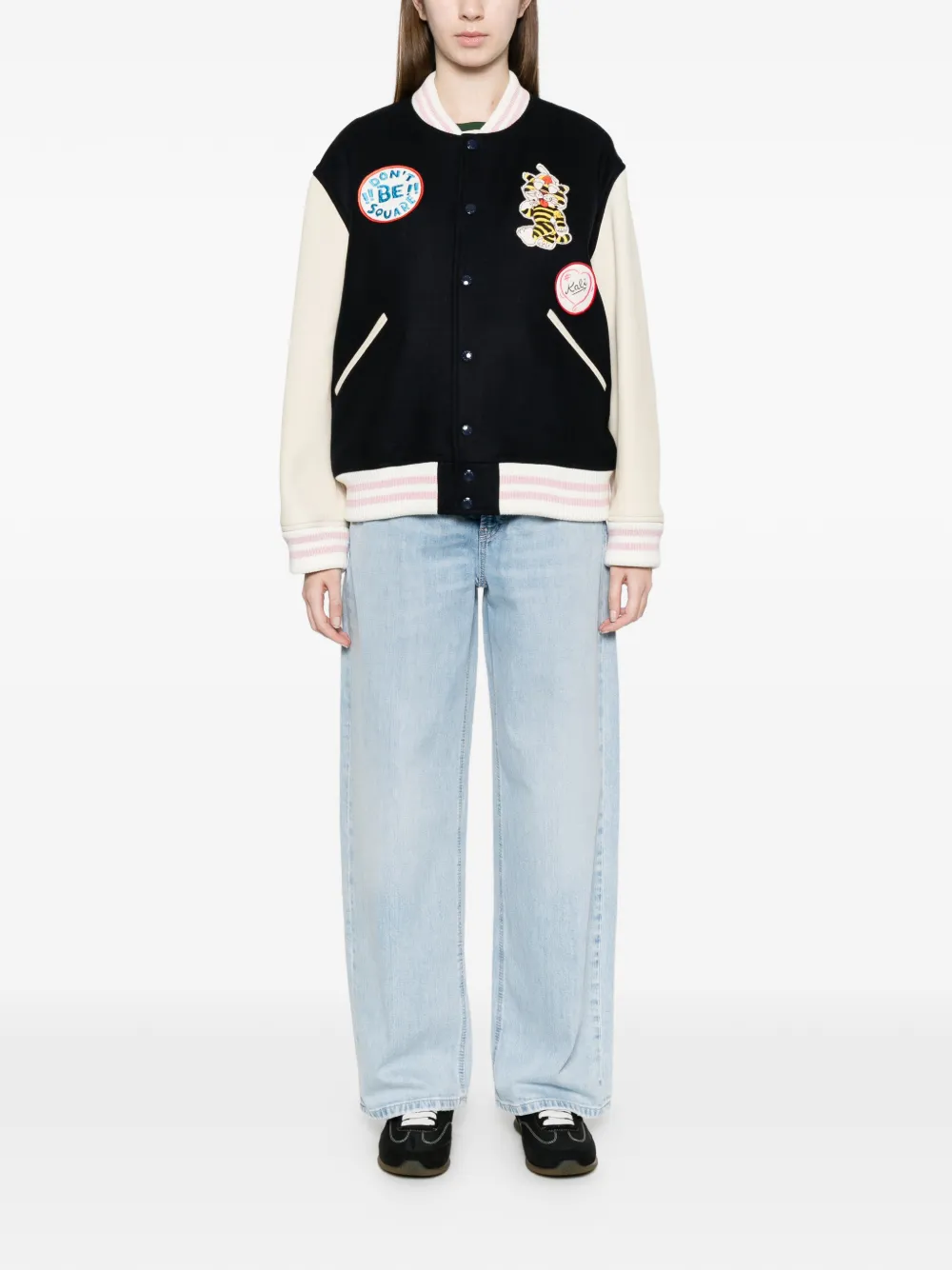  Kenzo Logo-patch Bomber Jacket - Blue 