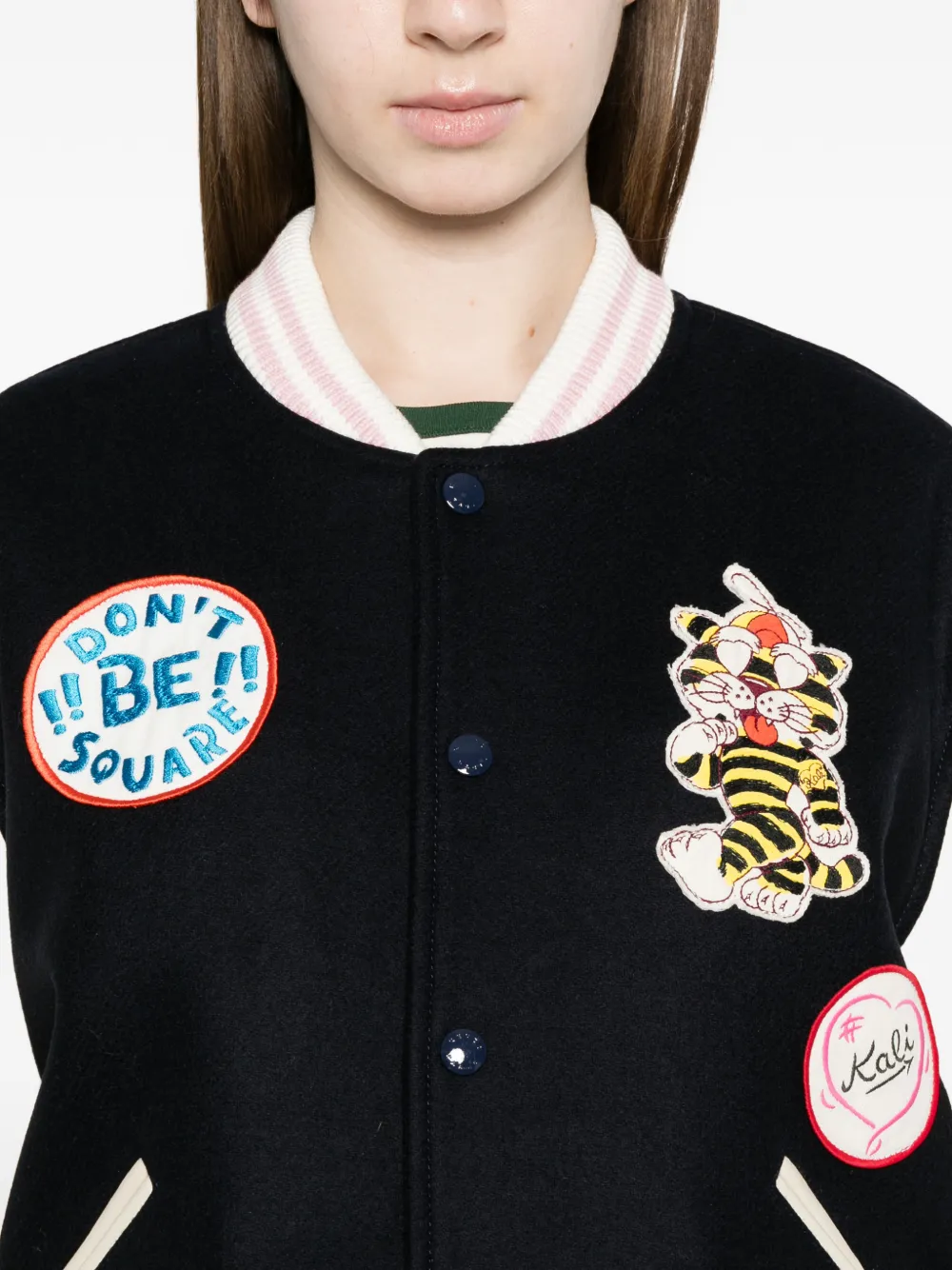 Kenzo Bomberjack met logopatch Blauw