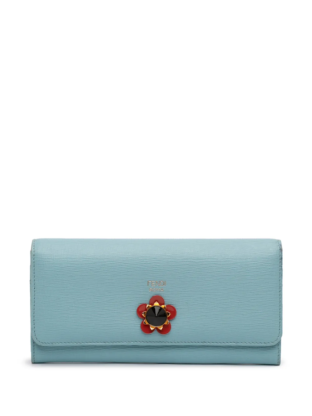 Fendi Pre-Owned 2010-2025 Leather Flowerland Continental Wallet long wallets - Blu