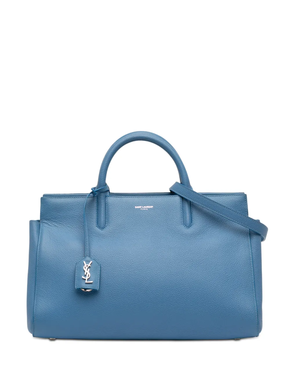 Saint Laurent Pre-Owned 2015 Small Grained Calfskin Cabas Rive Gauche satchel - Blu