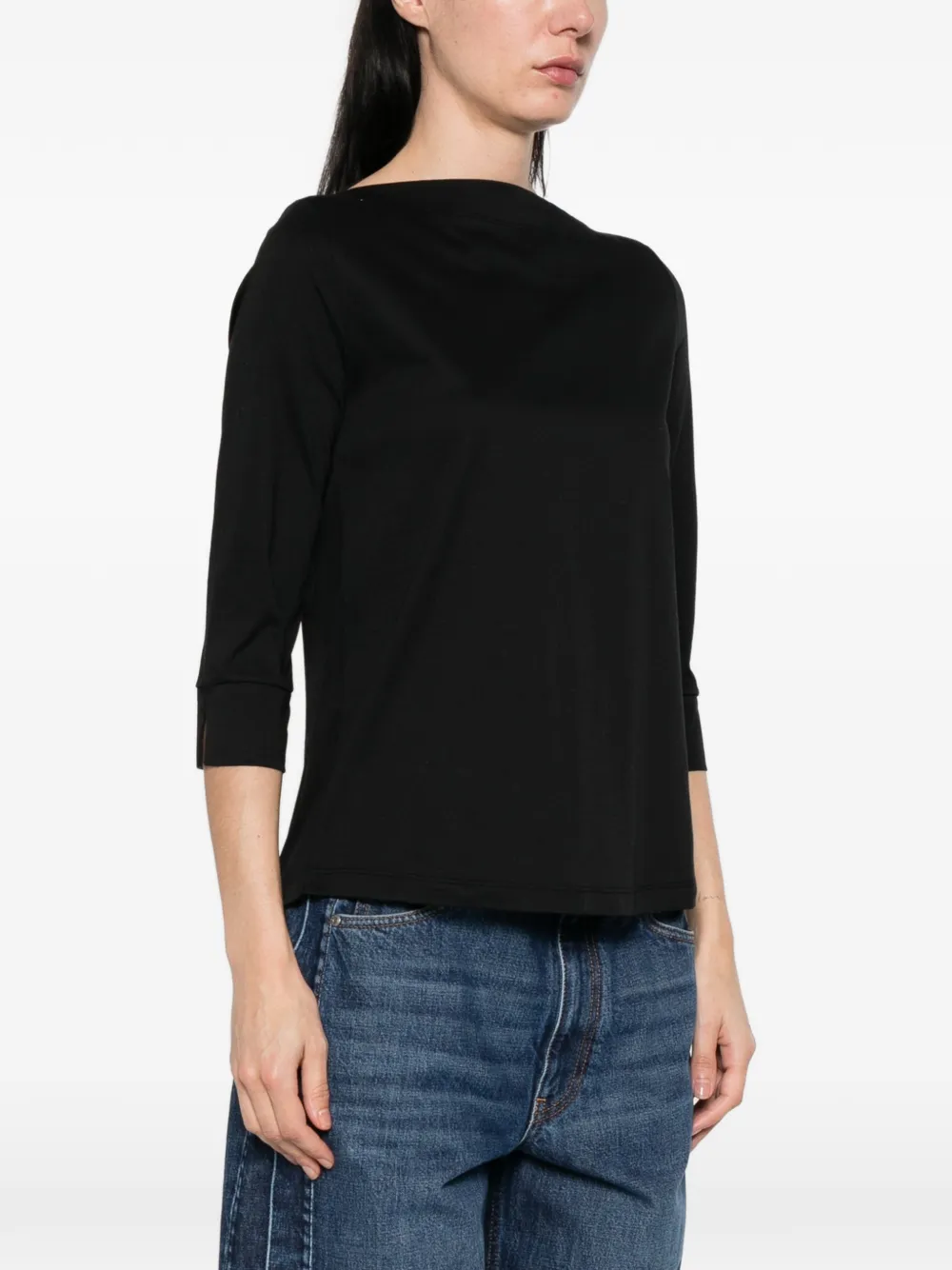  Arovescio Boat-neck T-shirt - Black 