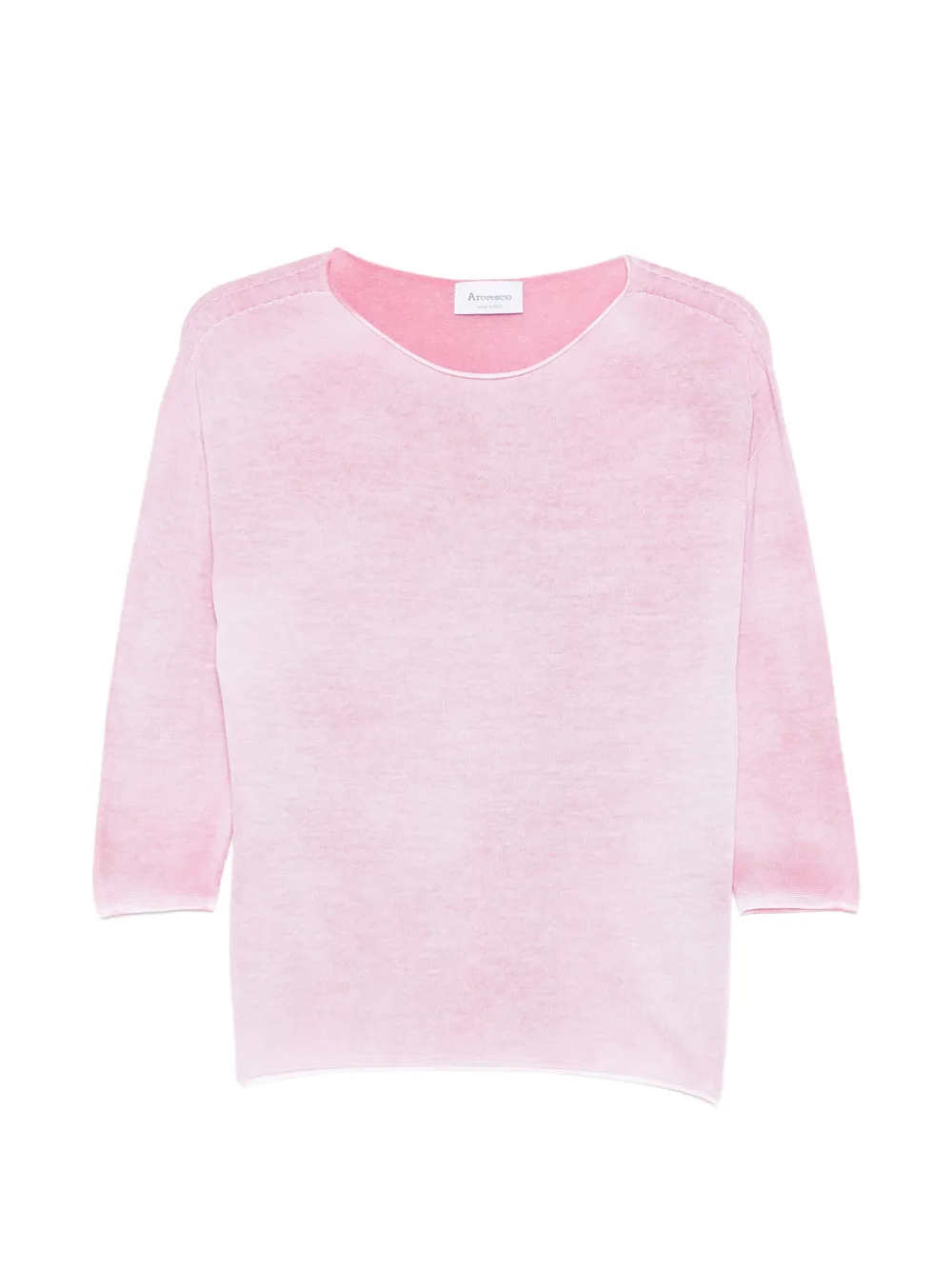 AROVESCIO T-shirt con scollo a barca - Rosa