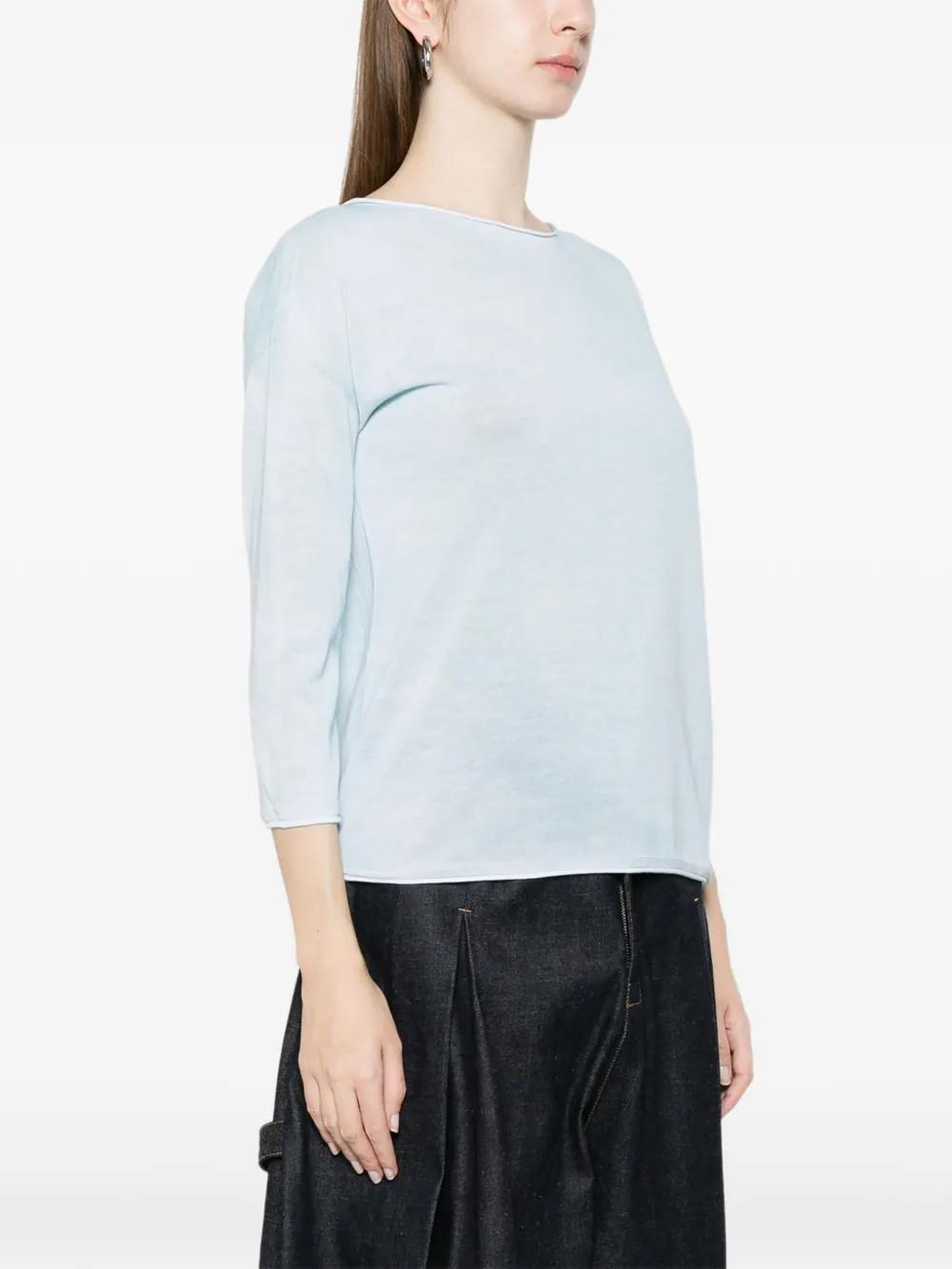  Arovescio Boat-neck T-shirt - Blue 