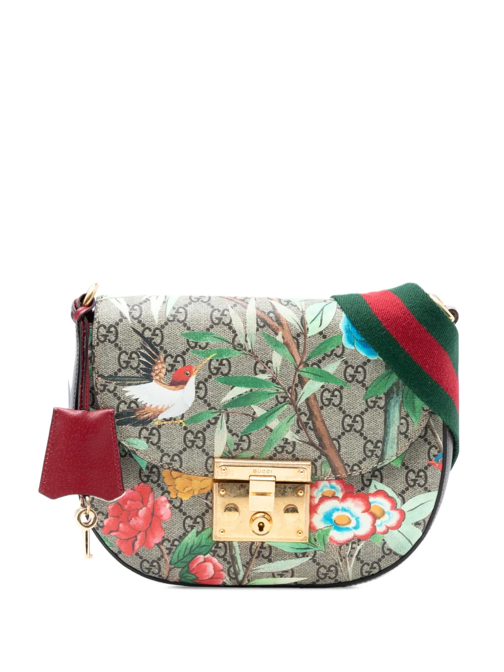 Gucci Pre-Owned 2016-2026 GG Supreme Web Padlock Tian Paint crossbody bag - Marrone