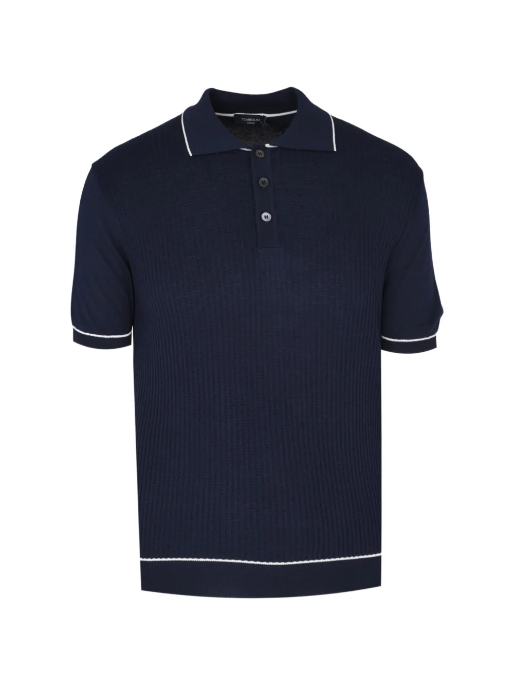 Tombolini ribbed-knit tipped polo shirt - Blu