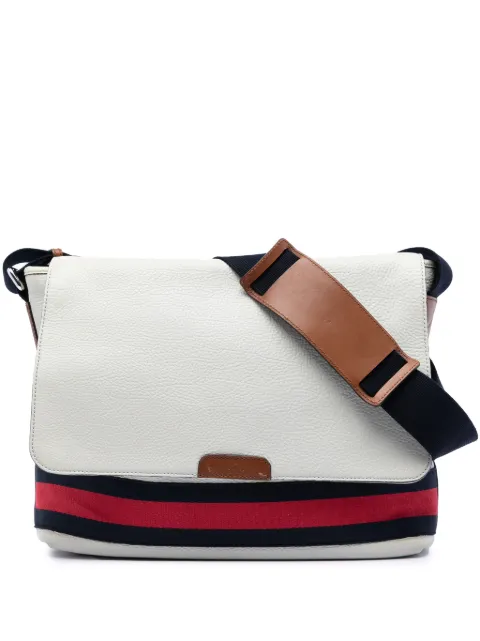 Gucci Pre-Owned 2016-2026 Leather Web Messenger Bag crossbody bag