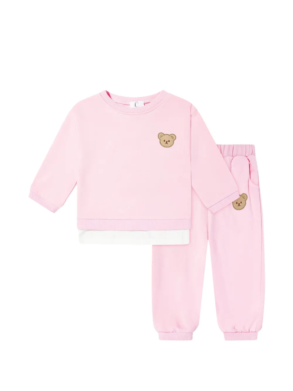 Cozy Crew Club bear-motif tracksuit - Rosa