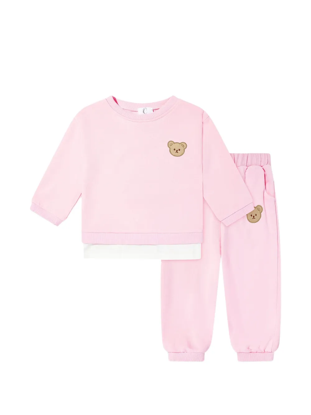 Cozy Crew Club bear appliqué tracksuit - Rosa