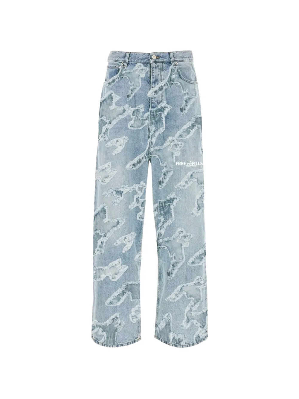 Free Refills distressed-details straight jeans - Blu