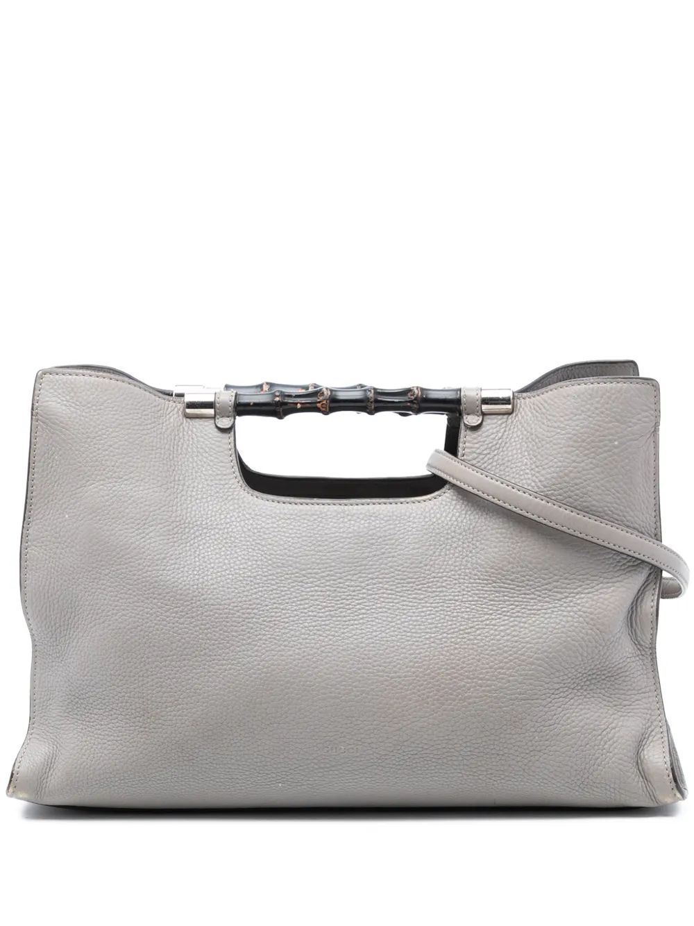 Gucci Pre-Owned 2016-2026 Medium Calfskin Bamboo Daily Shopper satchel - Grigio