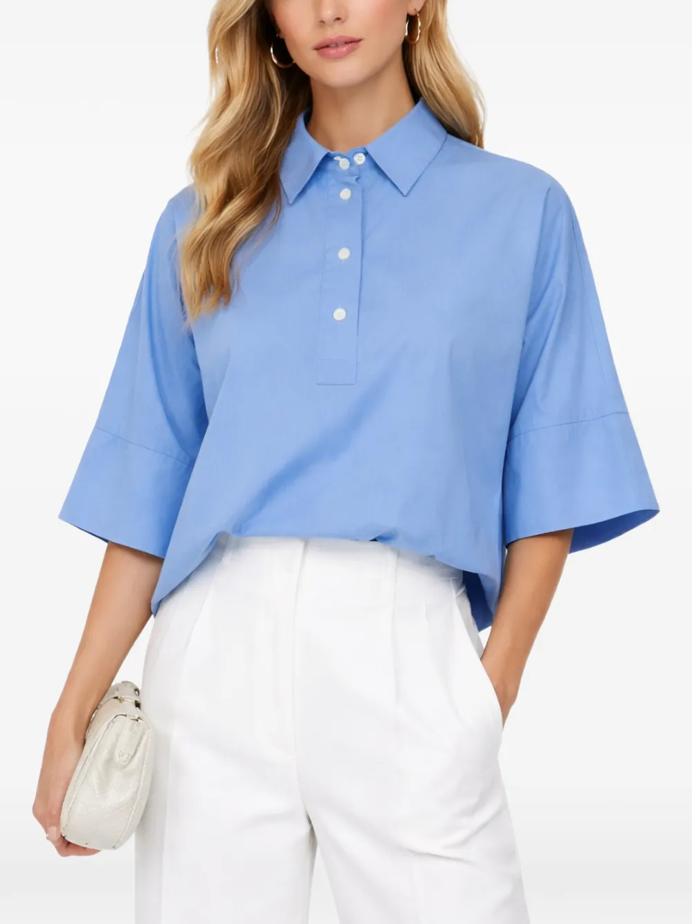  Gran Sasso Collared Short-sleeve Polo Top - Blue 