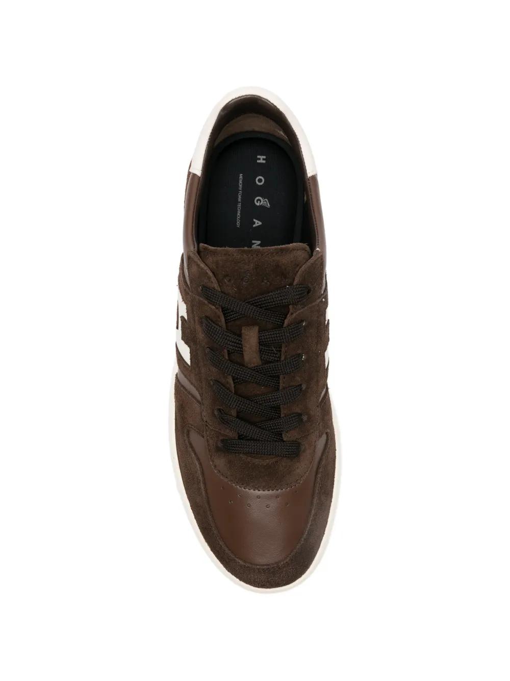 Hogan Suède sneakers met logodetail Bruin