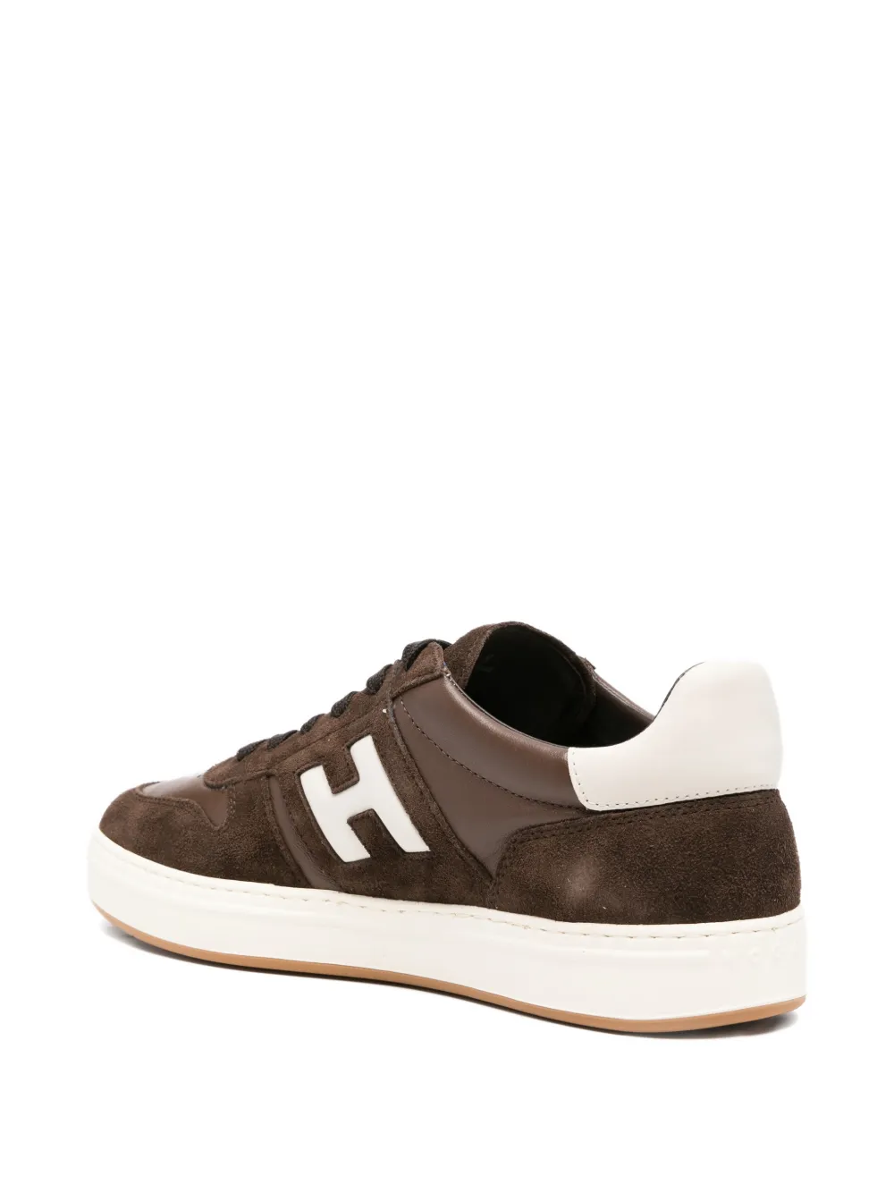 Hogan Suède sneakers met logodetail Bruin