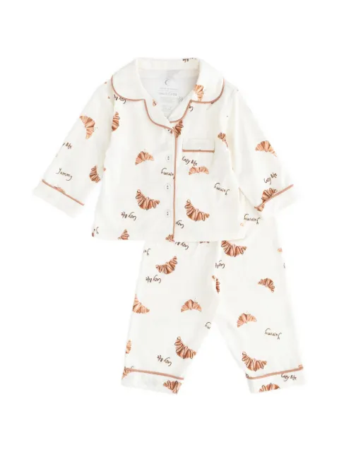 Cozy Crew Club croissant-print pajamas