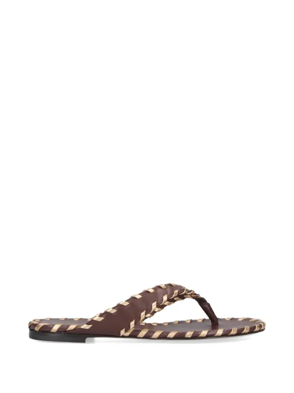 Gianvito Rossi Braided Leather Sandals in Brown