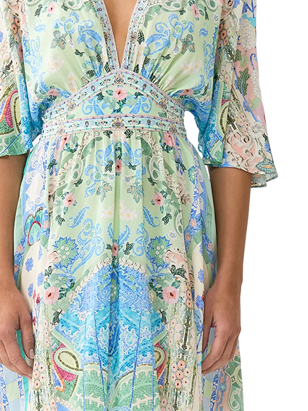 Camilla Mini-jurk met bloemenprint Groen