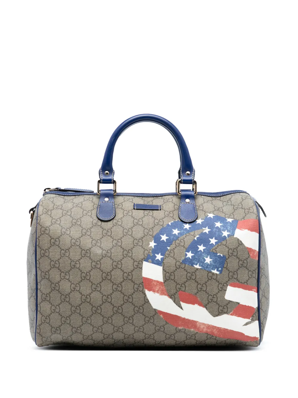Gucci Pre-Owned 2016-2025 Unicef Medium GG Supreme American Flag Joy boston bag - Marrone