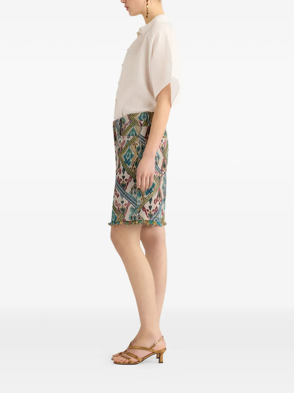 MOMONÌ Pino shorts met jacquard-patroon Beige
