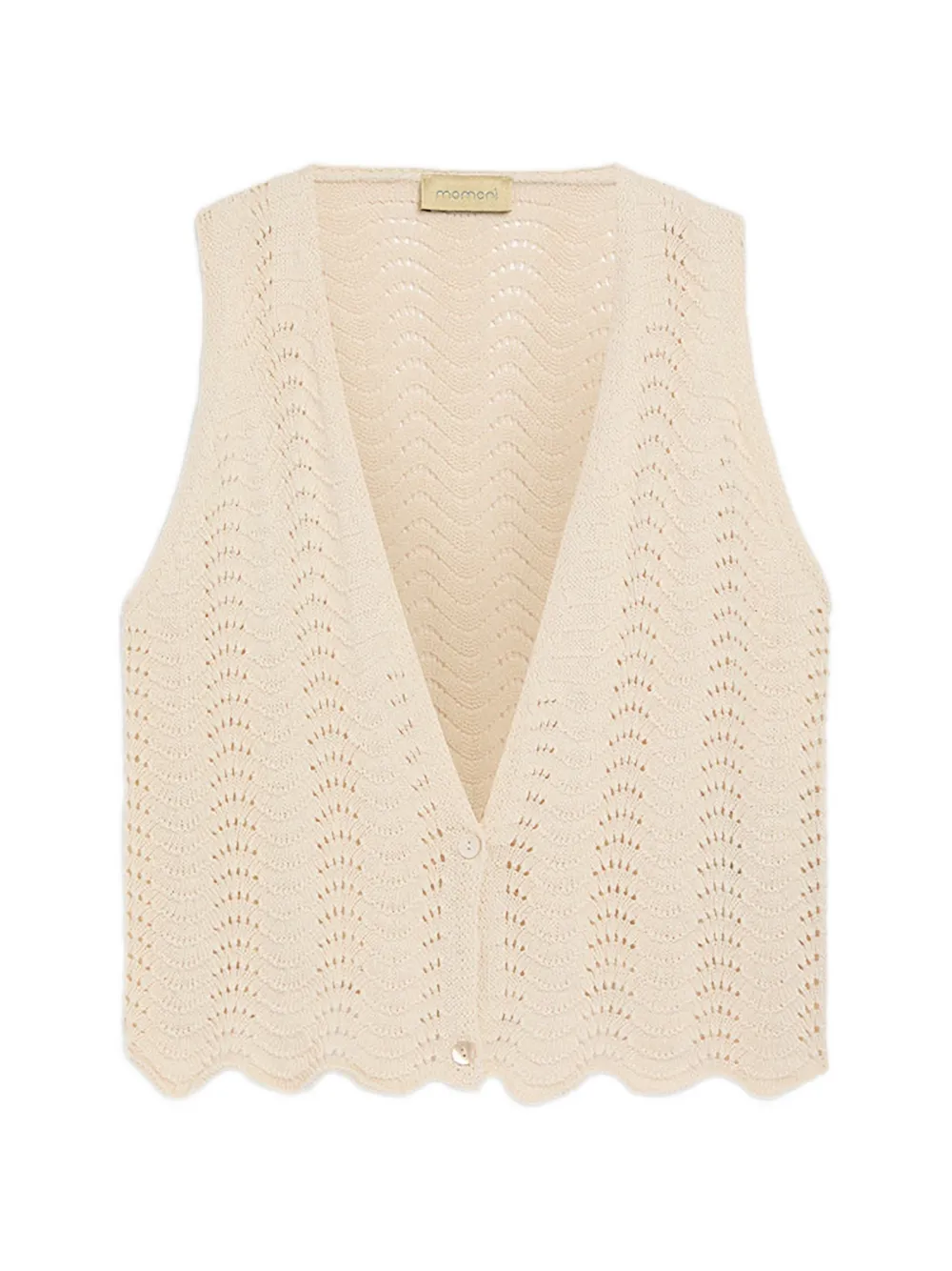 Momoni Leon crochet tie gilet - Toni neutri
