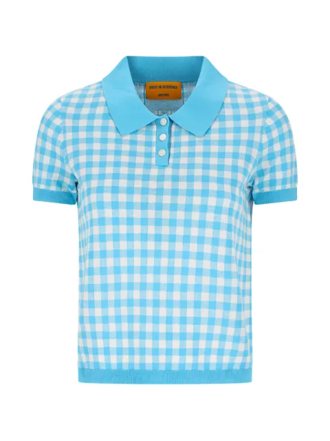 Guest In Residence playera tipo polo a cuadros gingham