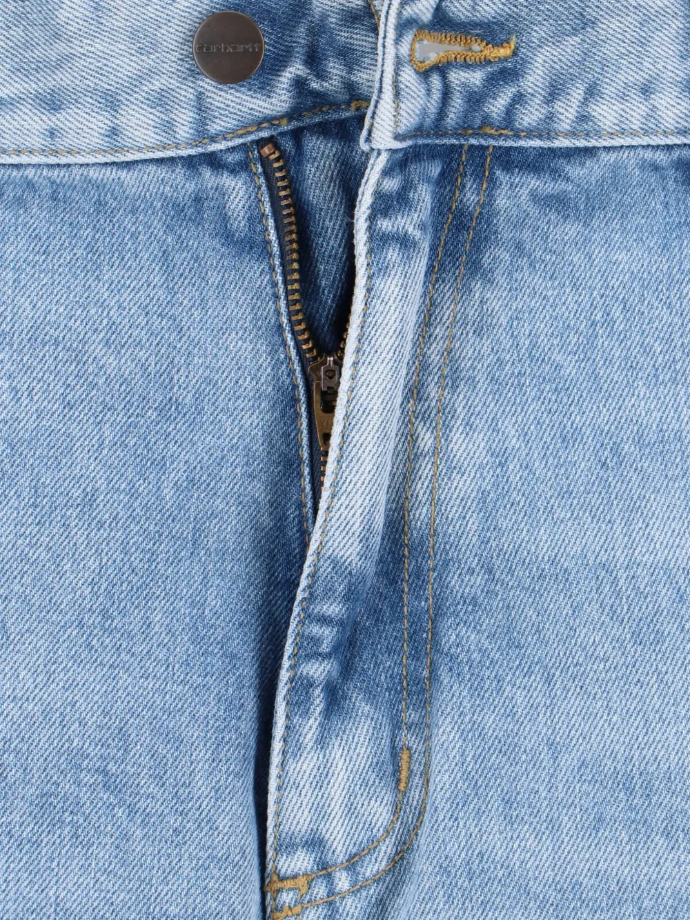 Carhartt WIP Double Knee jeans met riemlus Blauw