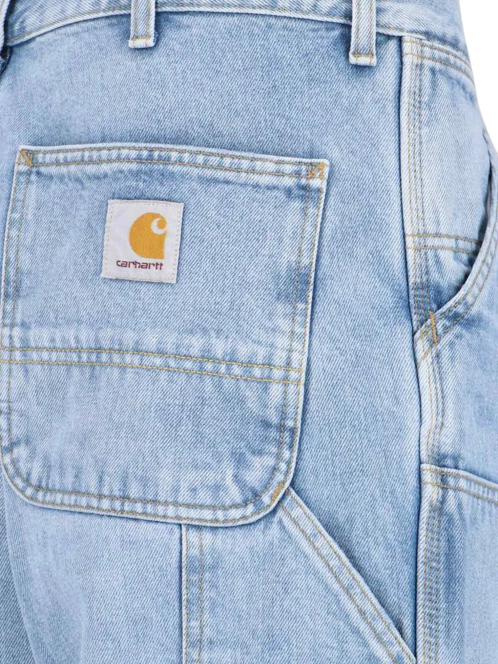 Carhartt WIP Double Knee jeans met riemlus Blauw