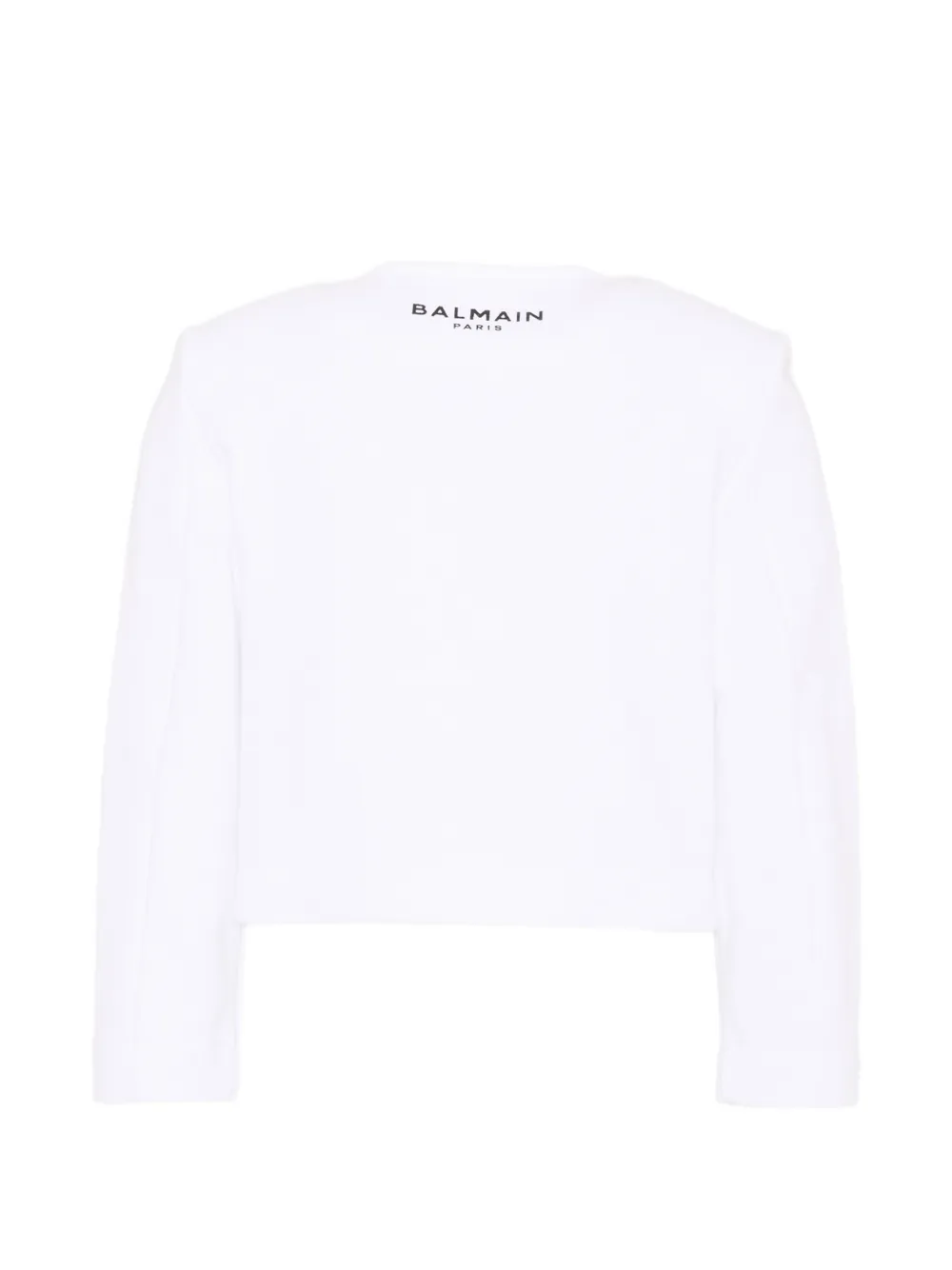  Balmain Kids Buttoned Cotton Jacket - White 