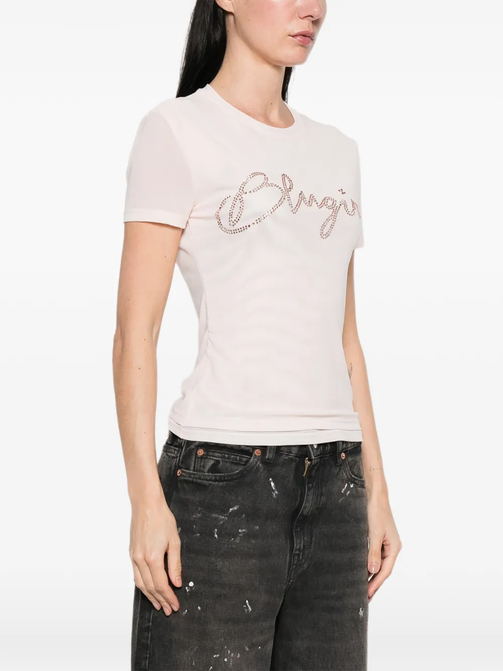 Blugirl Crystal-embellishment T-shirt - Pink 