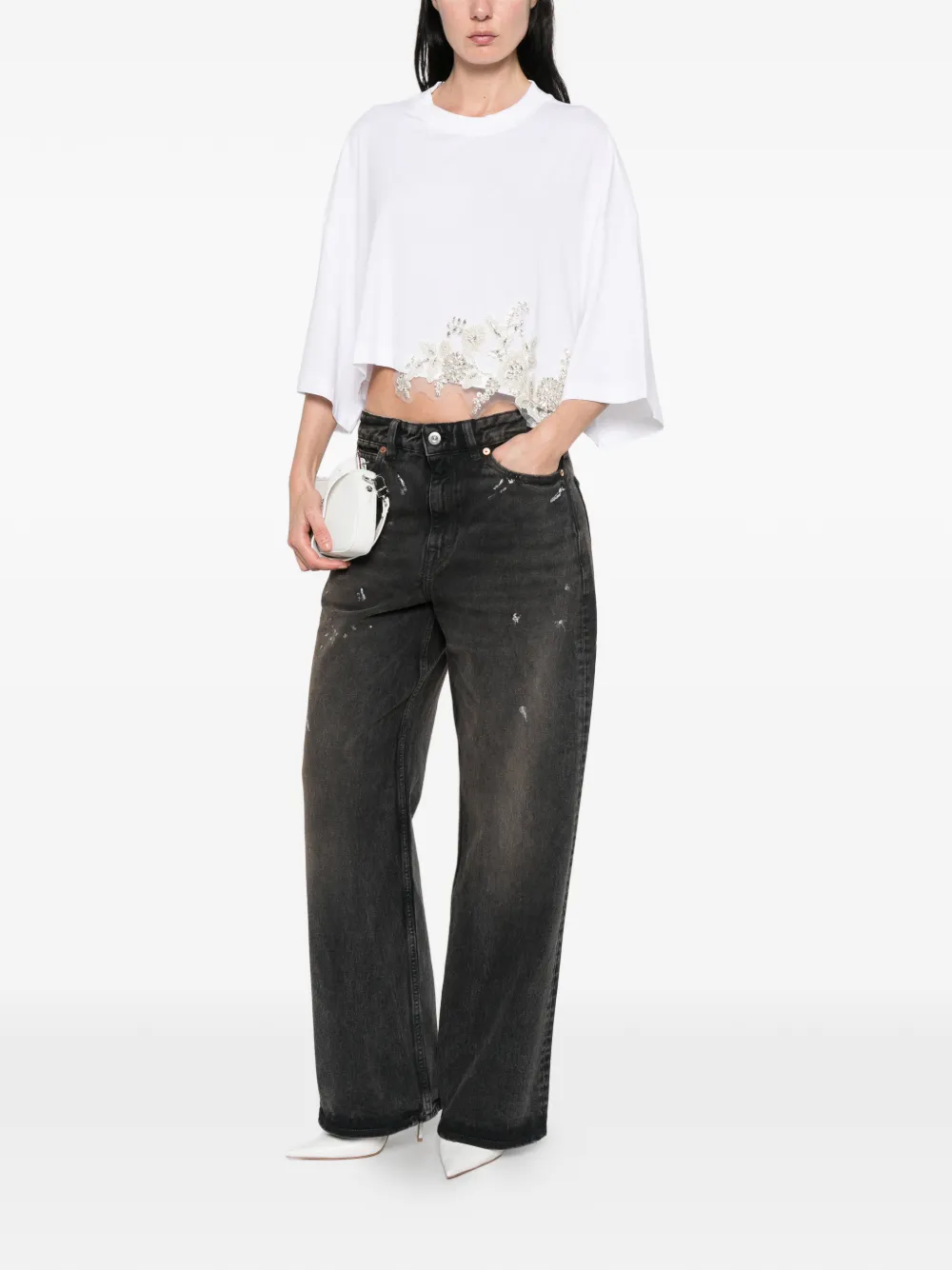  Blugirl Crystal-embellishment T-shirt - White 