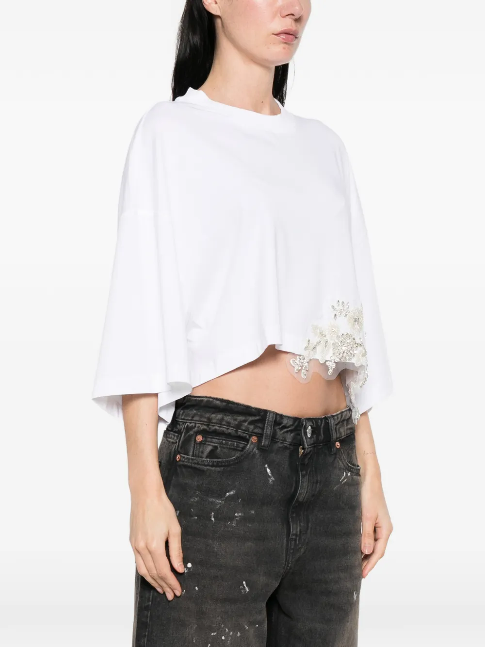  Blugirl Crystal-embellishment T-shirt - White 