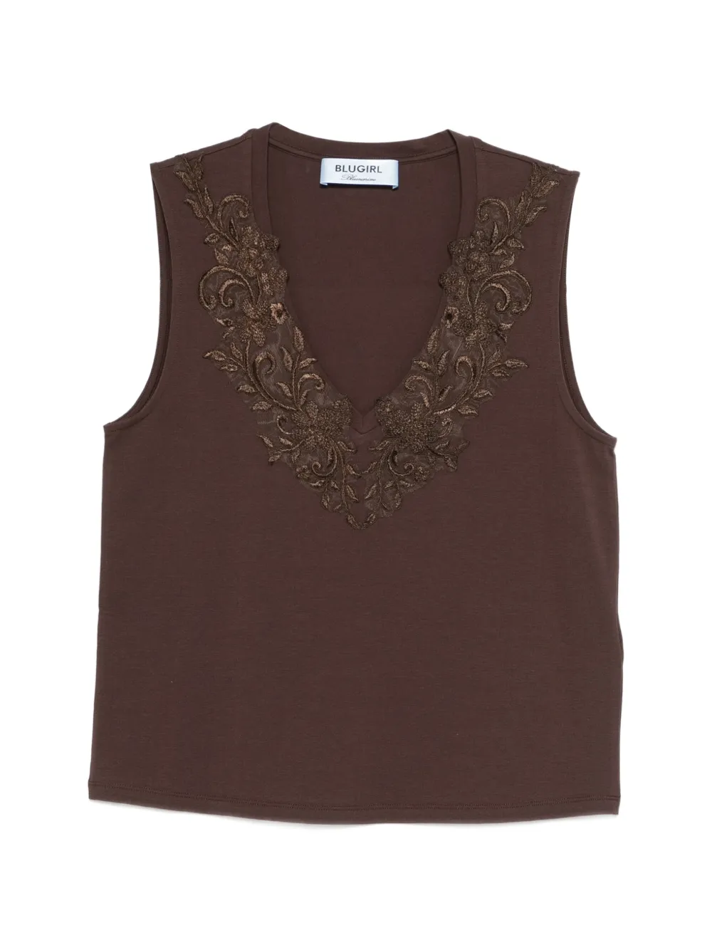 Blugirl embellished V-neck top - Braun