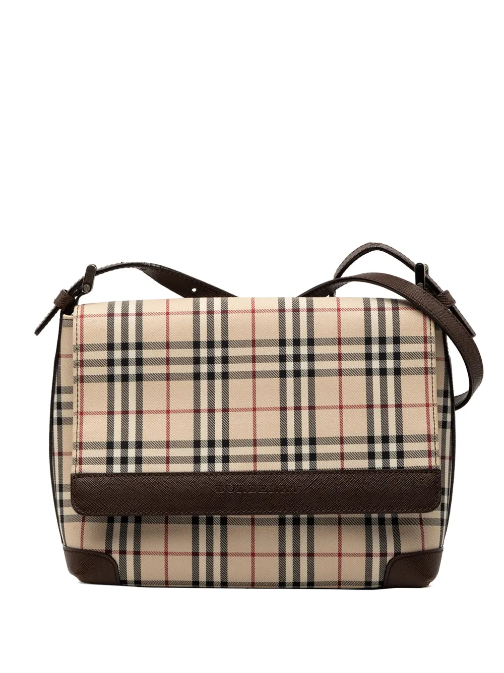 Burberry Pre-Owned 2000-2017 House Check Canvas Flap crossbody bag - Marrone