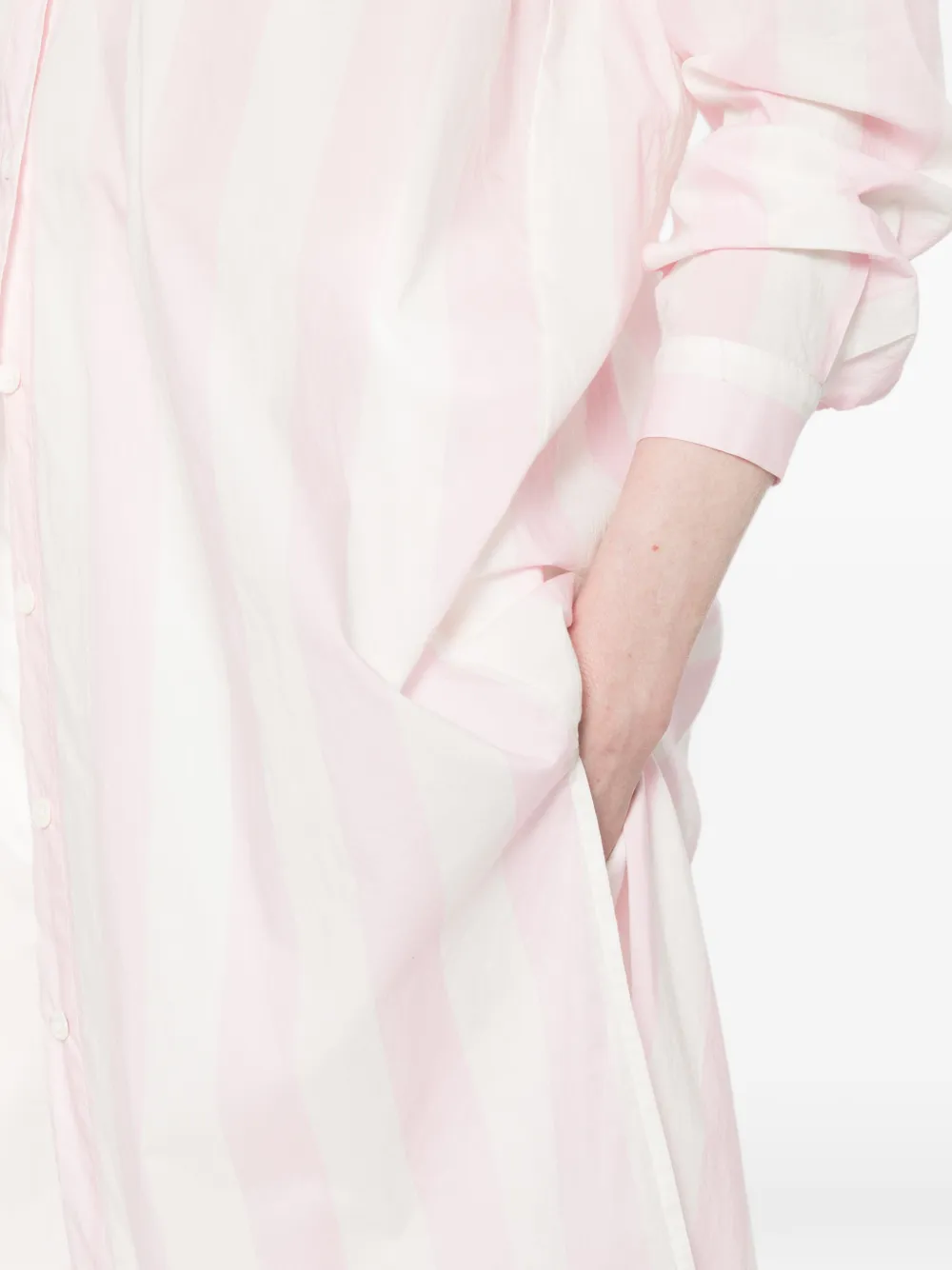 MC2 Saint Barth Adeline gestreepte midi-blousejurk Roze