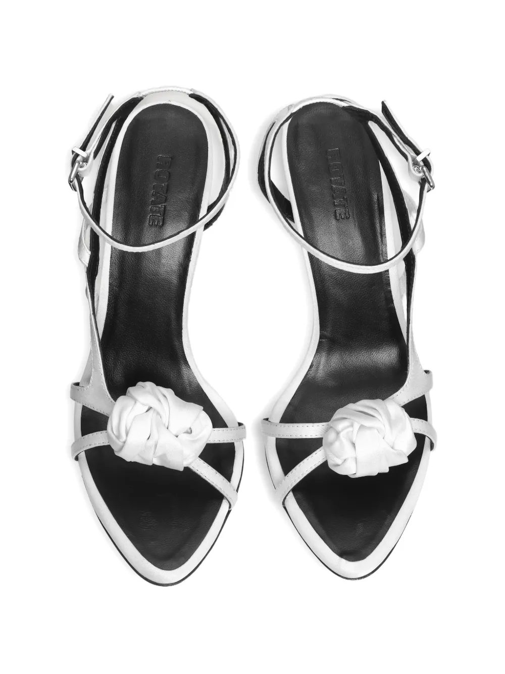  Rotate Birger Christensen Knot Satin Sandals - White 