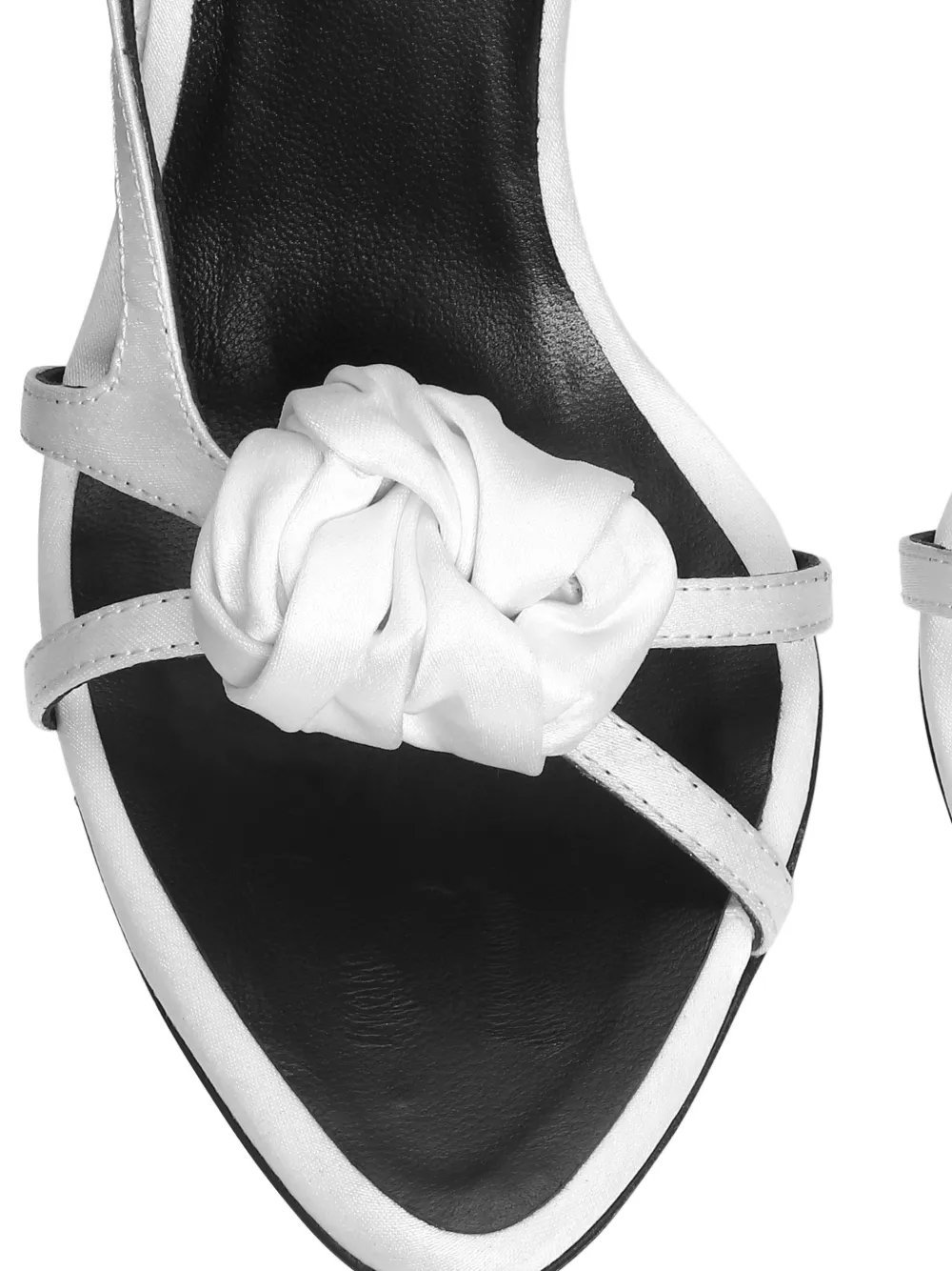  Rotate Birger Christensen Knot Satin Sandals - White 