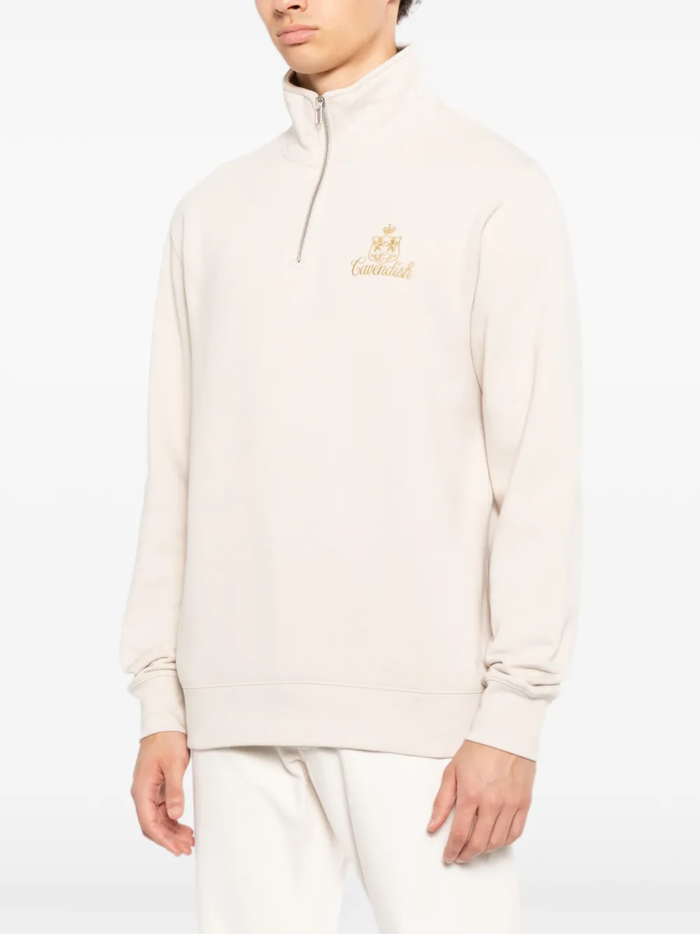  Cavendish Zip-up Logo Sweatshirt - Neutrals 