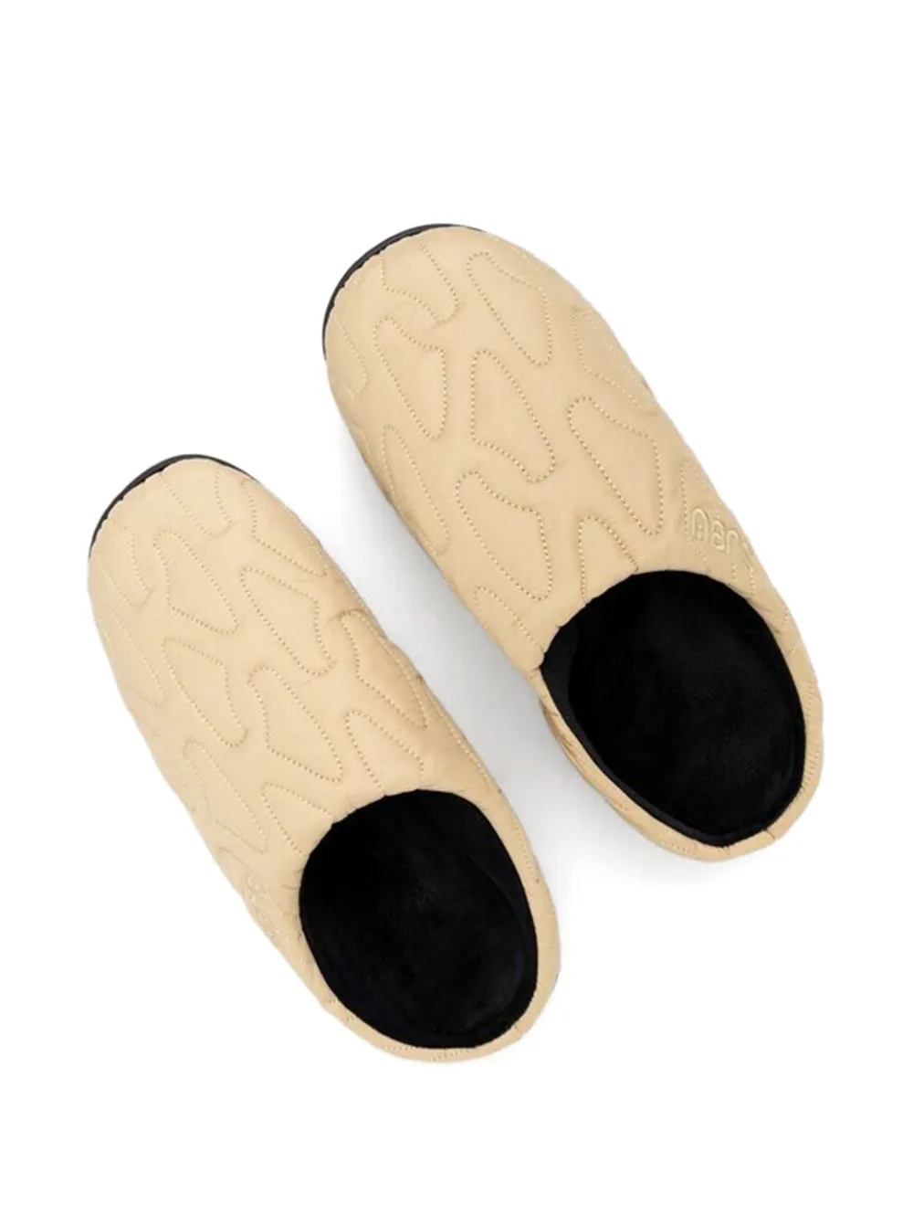 SUBU Outline gewatteerde slippers met logo-detail Beige