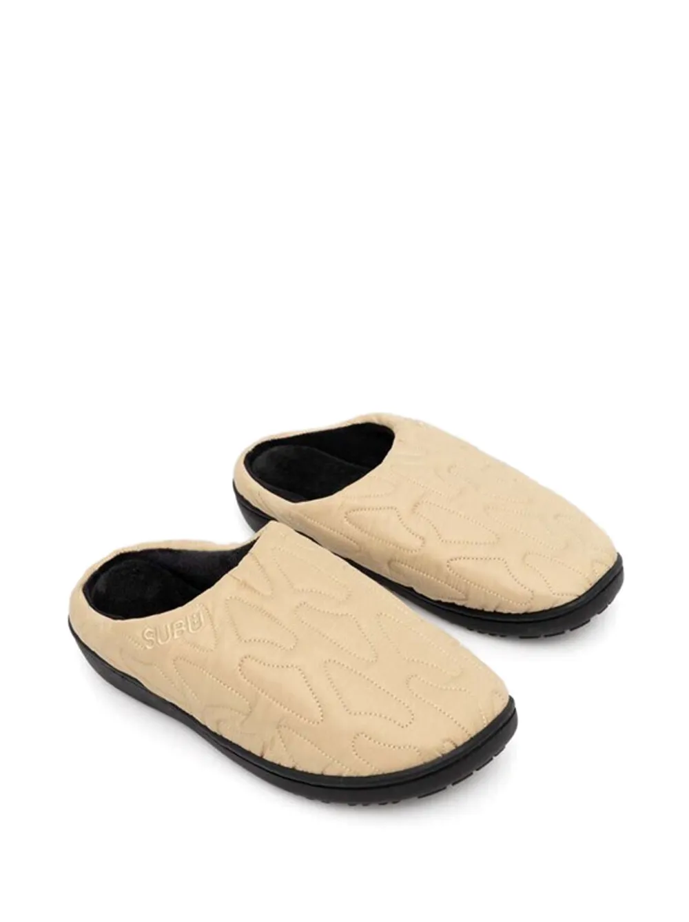 SUBU Outline gewatteerde slippers met logo-detail Beige