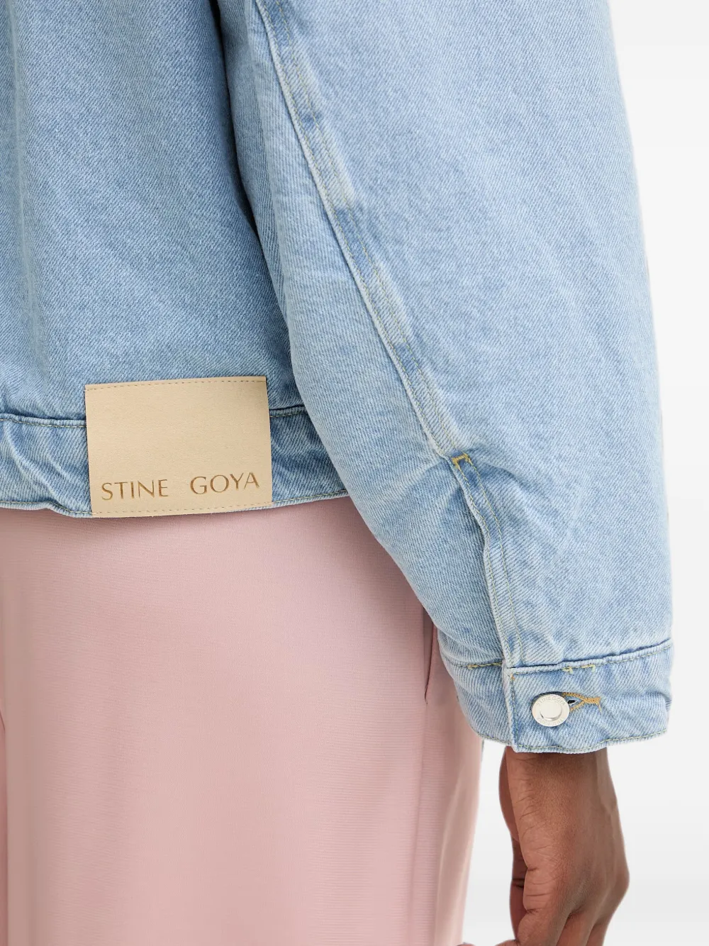 Stine Goya Denim jack met gehaakte afwerking Blauw