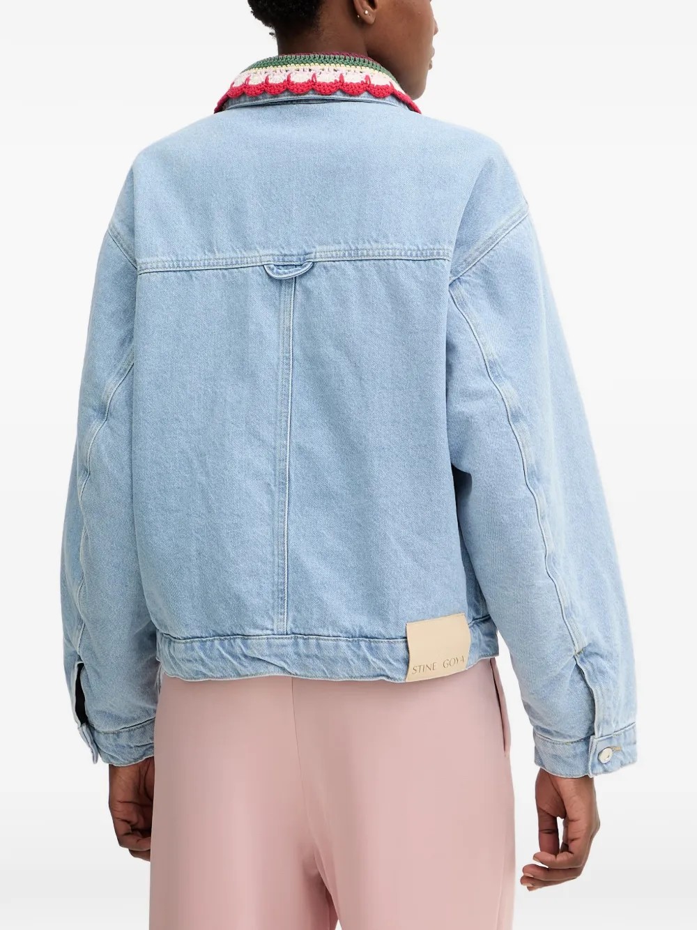 Stine Goya Denim jack met gehaakte afwerking Blauw