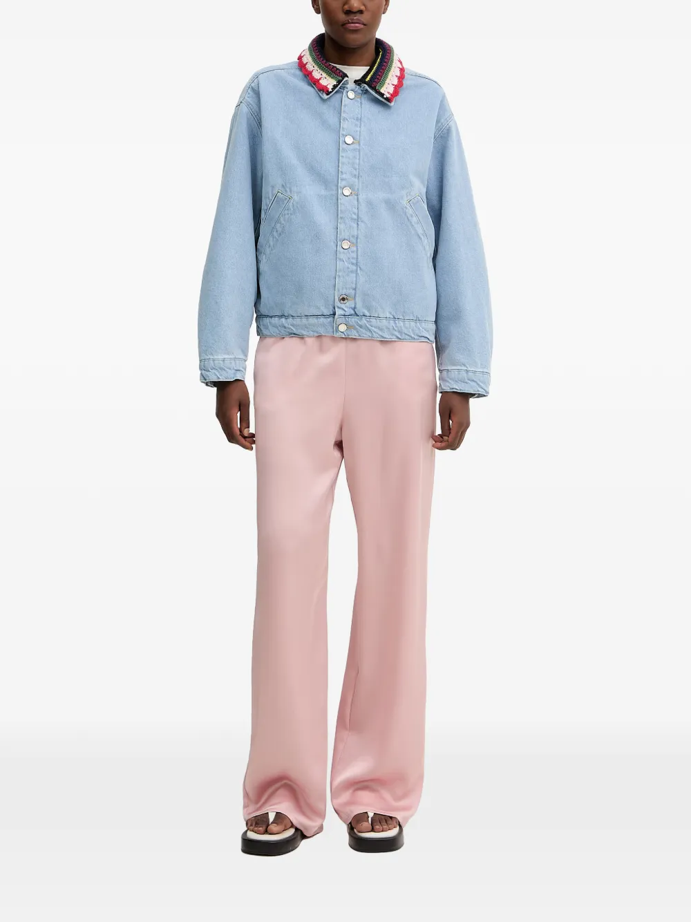 Stine Goya Denim jack met gehaakte afwerking Blauw